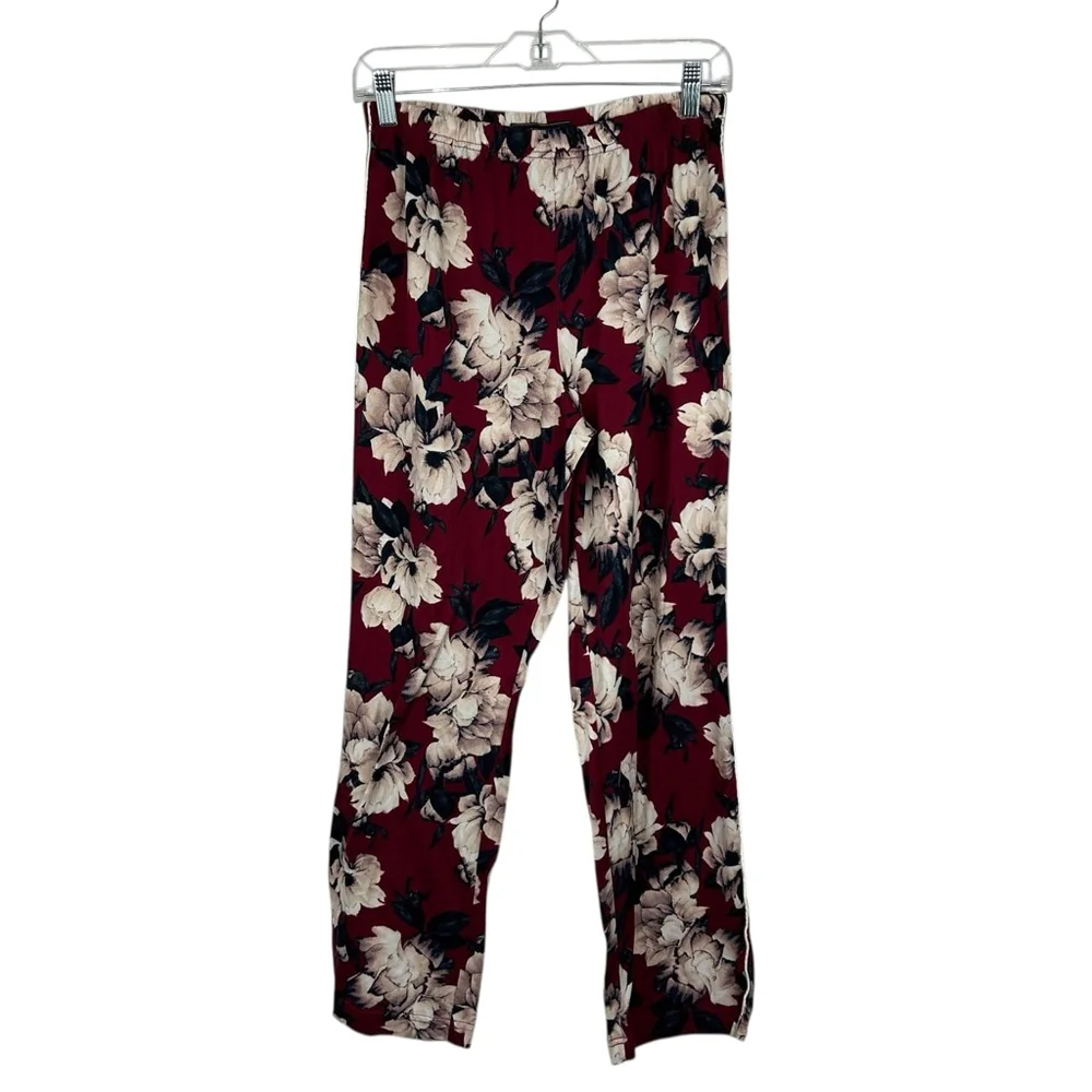 BCBGMAXAZRIA Pajama Set 2 Piece Womens M Red Floral - Picture 7 of 16